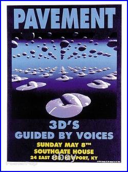 MG04 PAVEMENT GBV Original Silkscreen Concert Poster M. Getz 1994 Signed Mint