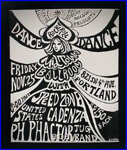 MIDTOWN BALLROOMRare 1966 Concert PosterPH PHACTOR US CADENZAPortland Oregon