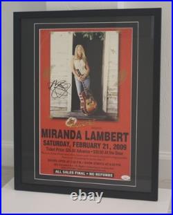 MIRANDA LAMBERT Signed Concert Poster Framed JSA AUTHENTICATED