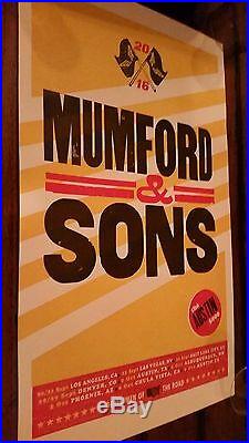 MUMFORD & SONS LETTERPRESS Print Concert Poster 2016 AUSTIN 5000 TOUR Show Delta