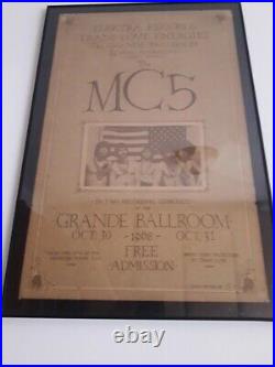 Mc5 Original Concert Poster Grande Ballroom Kick Out The Jams Recording 1968