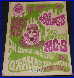 Mc5 The Woolies Grande Ballroom Detroit 1966 Orig Concert Poster Gary Grimshaw