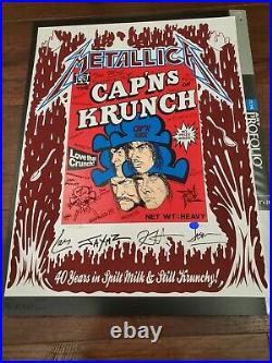Metallica CAPNS OF KRUNCH poster from 40th Anniversary AP Signed by Mark Devito