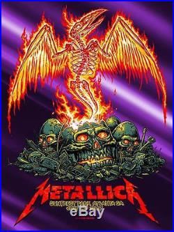 Metallica Concert Poster 7/9/17 Atlanta, GA Purple Foil Variant AP Munk One RARE
