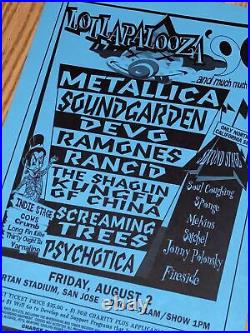 Metallica Soundgarden Devo Ramones Lollapalooza 1996 Original Concert Poster