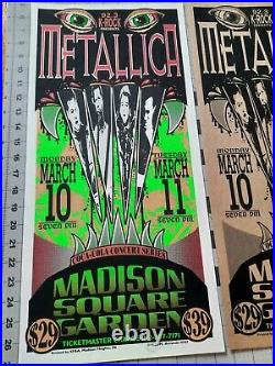 Mike Arminski Signed Metallica Concert Posters With Rare Cardboard Variation