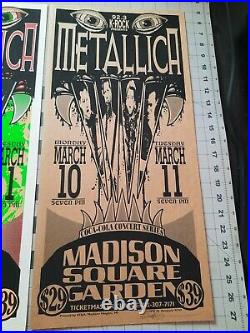 Mike Arminski Signed Metallica Concert Posters With Rare Cardboard Variation