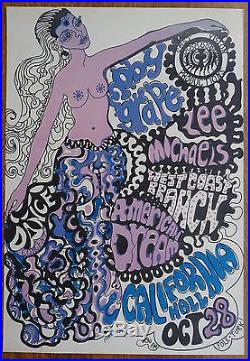 Moby Grape 1967 California Hall Original Concert Poster C