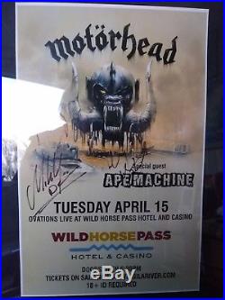 Motorhead Concert Poster FULLY SIGNED Lemmy & band Wild Horse Pass one-off show
