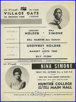 NINA SIMONE Geoffrey Holder RAMSEY LEWIS Original 1960 Concert Handbill