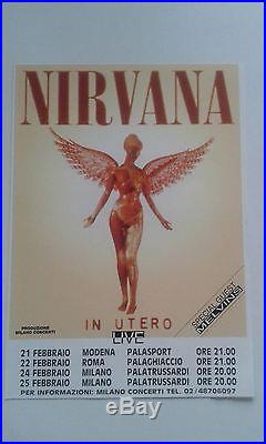 NIRVANA ROMA 1994 LOW NUMBER CONCERT POSTER # 10/1000 +flyer ROCK ART GRUNGE