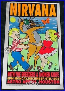 Nirvana 1993 Silkscreen Concert Poster Print by FRANK KOZIK SIGNED #66/800 RARE