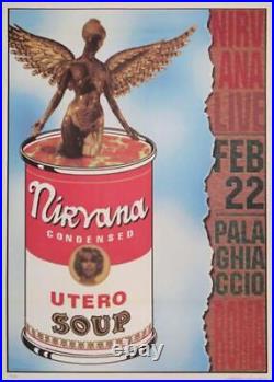 Nirvana Original Concert Poster Lithograph 1994 Italia Roma Signed LTD to 1000