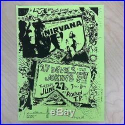 Nirvana RARE 1989 Original Devils Joking Concert Poster Melvins Soundgarden
