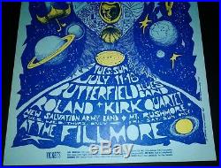 ORIGINAL 1967 Paul Butterfield Blues Band BG-72 Concert Poster BONNIE MACLEAN