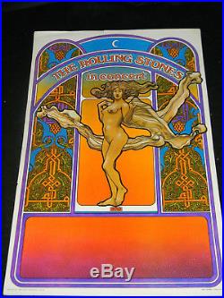 ORIGINAL 1969 The Rolling Stones David Byrd Fillmore Era Tour Concert Poster