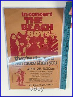 ORIGINAL 1975 Beach Boys Concert Poster University of Kansas Lawrence KS KU