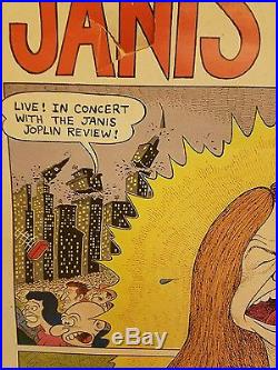 ORIGINAL Janis Joplin Chicago Concert Poster by Jay Zee Lynch 17x21