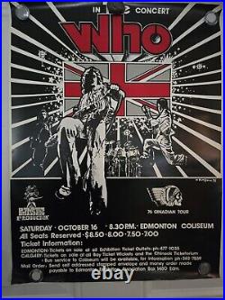 ORIGINAL The Who 1976 Edmonton Concert Potster In Great Condition