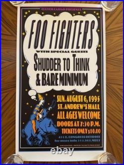 ORIGINAL Vintage Foo Fighters 1995 Concert Tour Poster Detroit St. Andrew's EXC