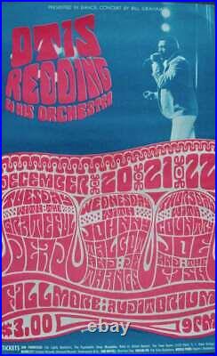 OTIS REDDING GRATEFUL DEAD BG 43 FILLMORE concert poster 1966 BILL GRAHAM NM