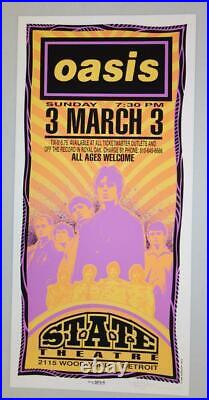 Oasis Detroit MI 1996 Original Concert Poster Arminski Silkscreen