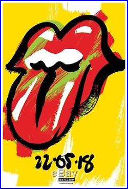 Official Rolling Stones London Concert YELLOW Lithograph Poster 5/18/2018 Norton