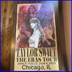 Official Taylor Swift Concert Poster Chicago, IL Eras Tour June 2023 14x24