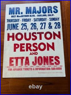 Orig Jazz Concert Poster Etta Jones Houston Person Boxing Style 17 X 22