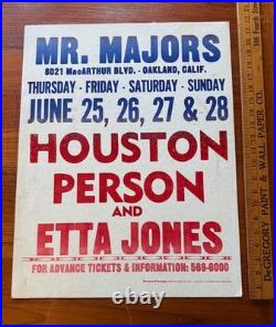 Orig Jazz Concert Poster Etta Jones Houston Person Boxing Style 17 X 22