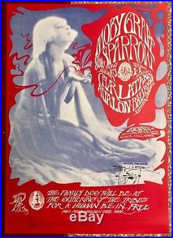 Original1967 Family Dog Charlatans Human Be-in Concert Poster Fd43 Signed Mouse