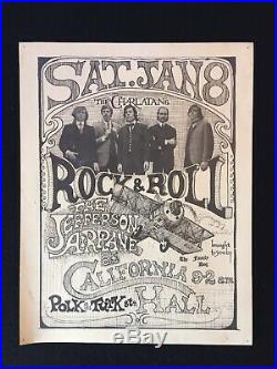 Original 1966 Charlatans Jefferson Airplane Concert Poster Family Dog SF RARE