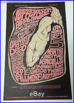 Original 1966 Wes Wilson Concert Poster Bill Graham Presents in San Francisco