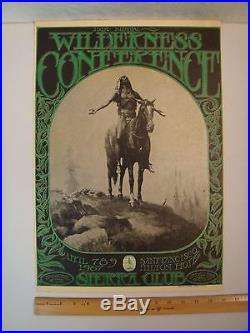 Original 1967 Wilderness Conference Concert Poster Sierra Club SF Rock Art Type1