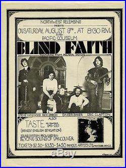 Original 1969 BLIND FAITH Taste Concert Handbill Eric Clapton Steve Winwood +