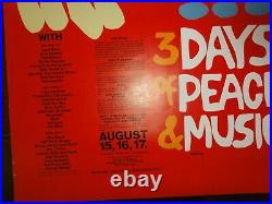 Original 1969 Woodstock Concert Poster, 24 by 36 In Size