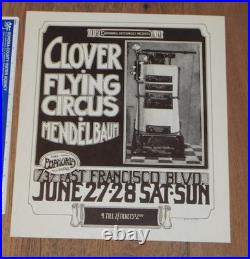 Original 1970 Clover, Mendelbaum Euphoria San Rafael, Two-sided Concert Poster