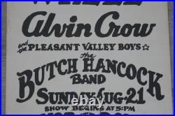 Original 1970's Concert Poster Asleep At The Wheel Butch Hancock Austin Texas