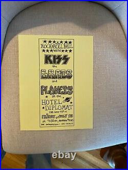 Original 1973 Kiss Gene Simmons Hotel Diplomat New York Concert Handbill