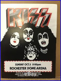 Original 1975 Kiss Concert poster Rochester NY 17x23