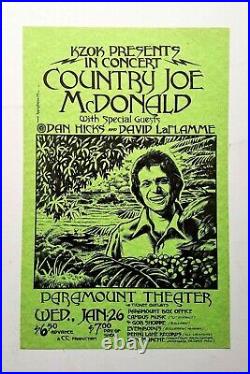 Original (1977) COUNTRY JOE McDONALD and the fish Acid Rock CONCERT POSTER