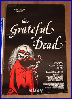 Original 1980 Grateful Dead Mississippi River Festival Concert Poster