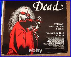 Original 1980 Grateful Dead Mississippi River Festival Concert Poster