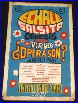 Original 1981 Cuban Original Concert Silkscreen Poster. Karl Marx Theater. Salsita