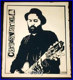 Original 1989 Cuban Concert Silkscreen Poster for Carlos Varela. Rock Music art