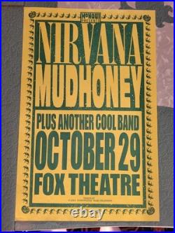 Original 1991 Nirvana Mudhoney Concert Poster 11x17 Cobain offest print PSC