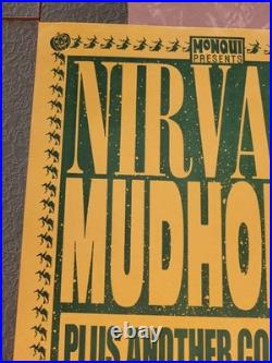 Original 1991 Nirvana Mudhoney Concert Poster 11x17 Cobain offest print PSC