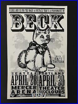 Original 2000 Beck Portland Seattle ALT Rock Concert Flyer Poster 11x17 offset Original 2000 Beck Portland Seattle ALT Rock Concert Flyer Poster 11x17 offset