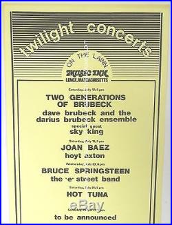 Original BRUCE SPRINGSTEEN, HOT TUNA ++ LENOX, MA concert poster 1975 EX cond