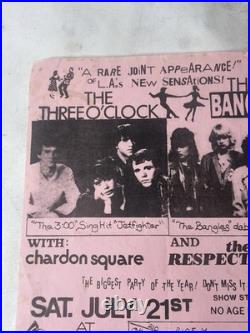 Original Bangles Three O'Clock Paisley Underground PVA Pomona Concert Flyer